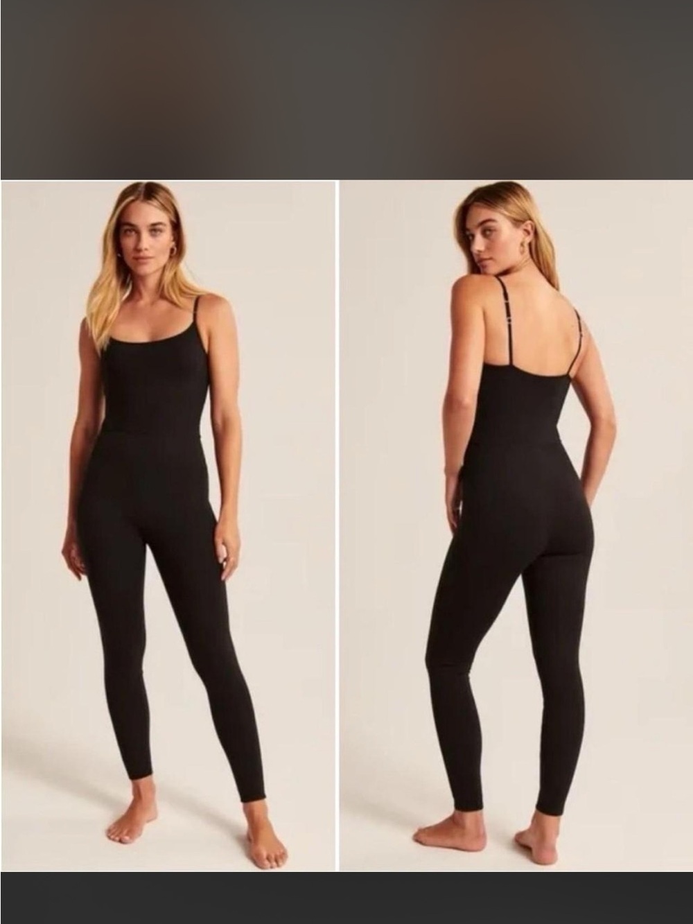 Abercrombie & Fitch Black Unitard Jumpsuit in Medium TALL